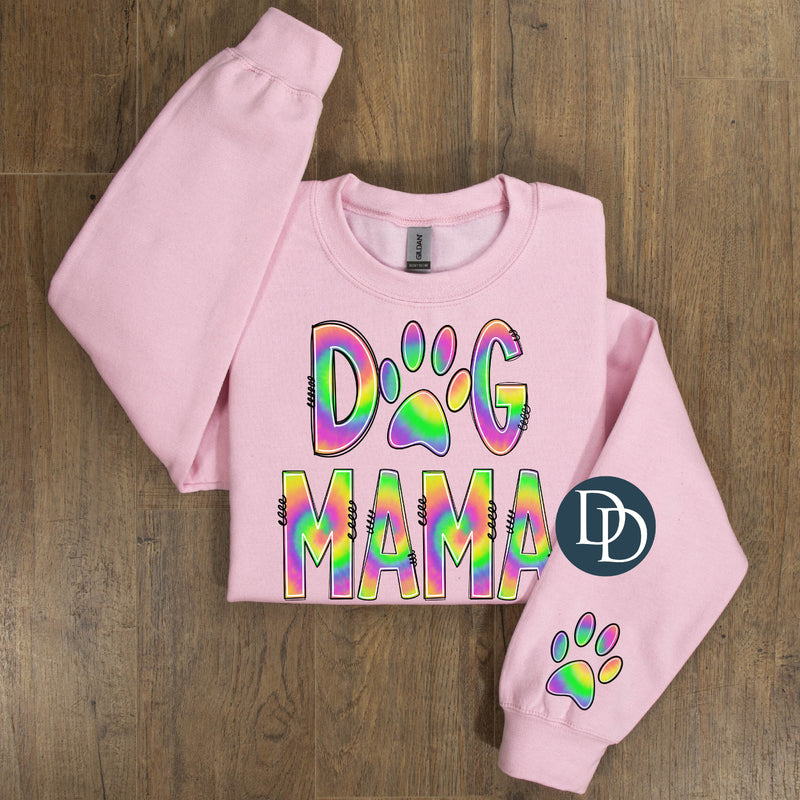 Tie Dye Dog Mama With Pocket Accent *DTF Transfer*