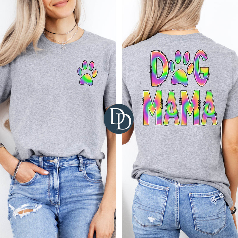 Tie Dye Dog Mama With Pocket Accent *DTF Transfer*