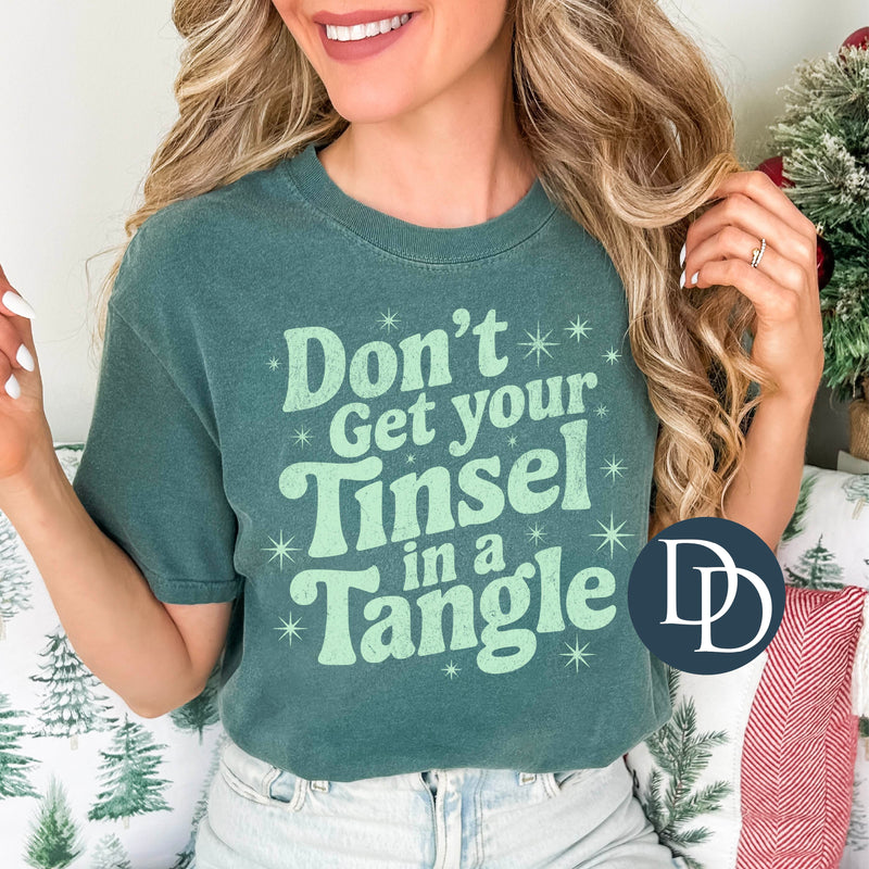 Tinsel In A Tangle Distressed Retro *DTF Transfer*