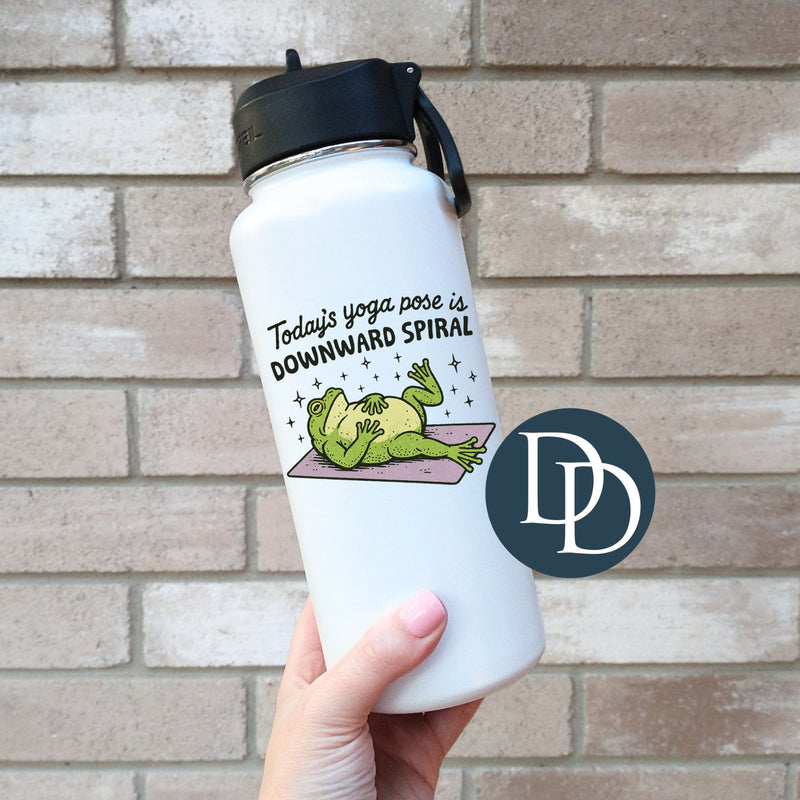 Today's Yoga Pose Downward Spiral Frog *UV DTF Decal*