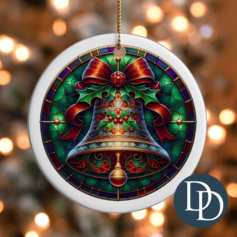 Traditional Christmas Bell Stained Glass *UV DTF Ornament Decal*