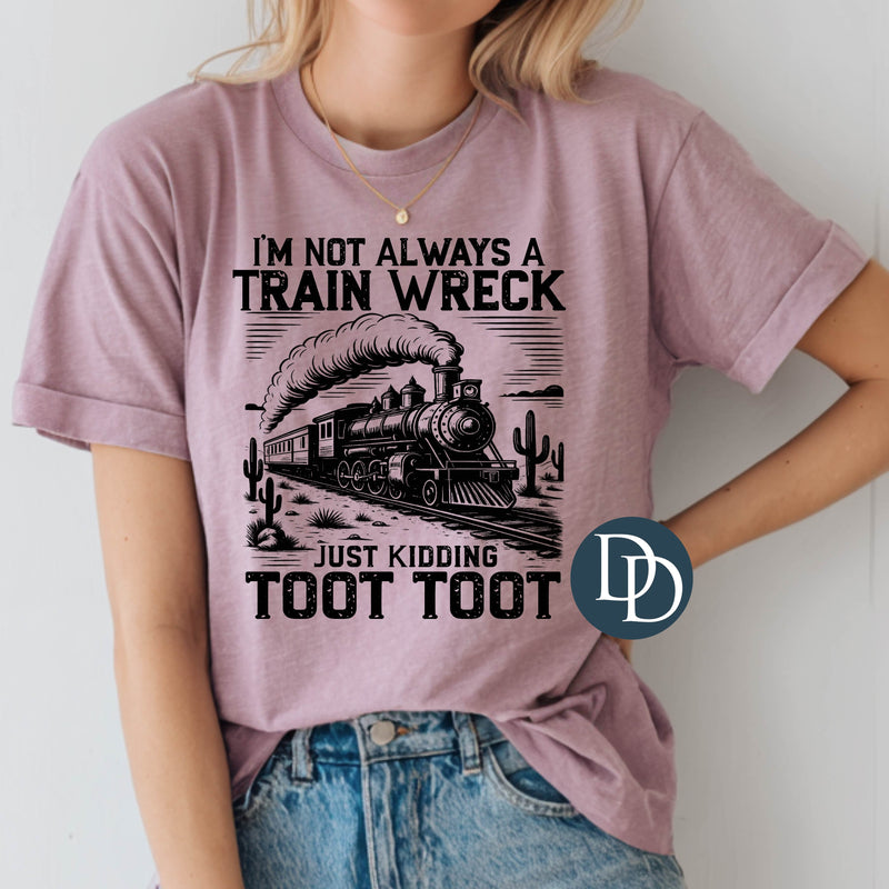 Train Wreck Toot Toot (Black Ink) *Screen Print Transfer*