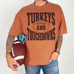 Turkeys And Touchdowns (Dark Brown Ink) *Screen Print Transfer*