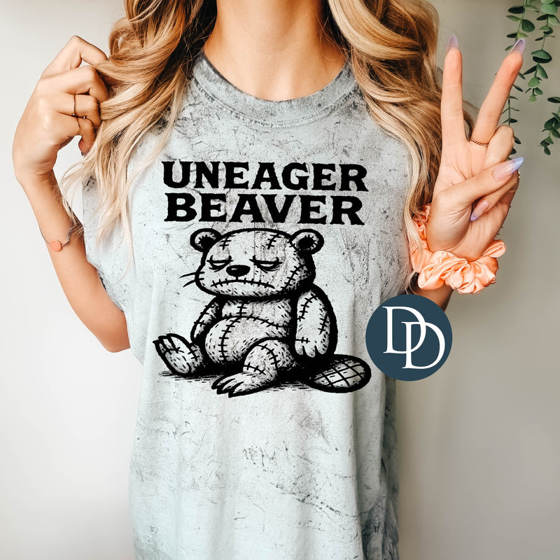 Uneager Beaver (Black Ink) *Screen Print Transfer*