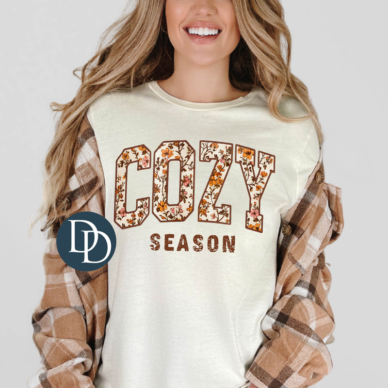 Vintage Boho Floral Cozy Season *DTF Transfer*