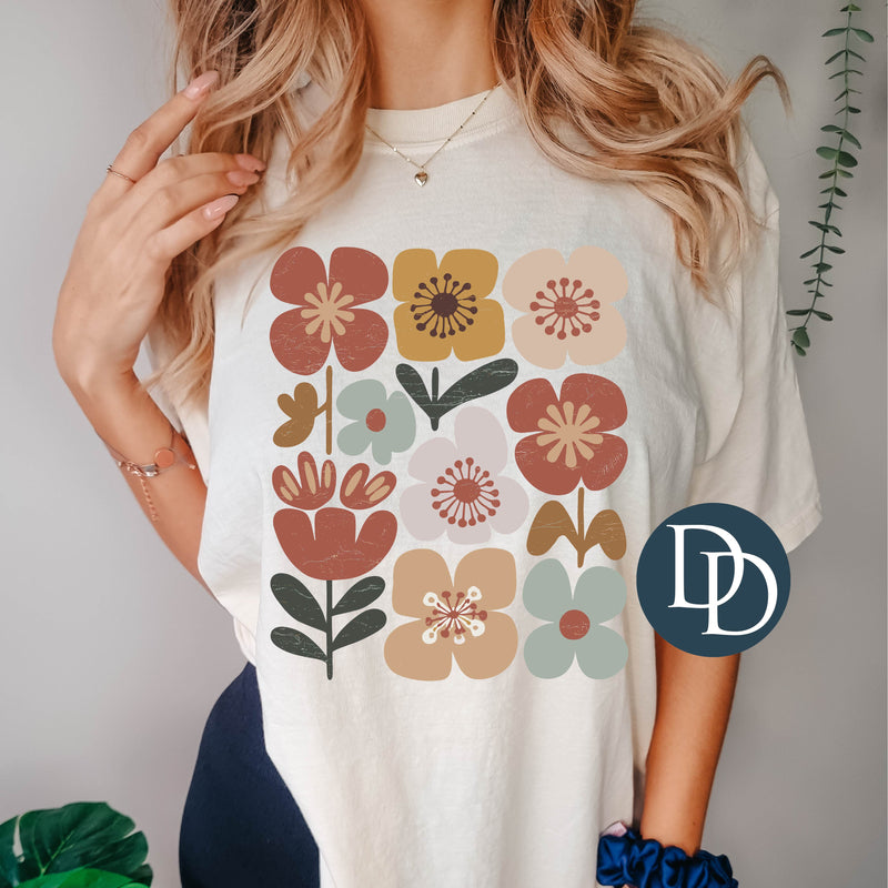 OVERSIZED Vintage Boho Wildflowers *DTF Transfer*
