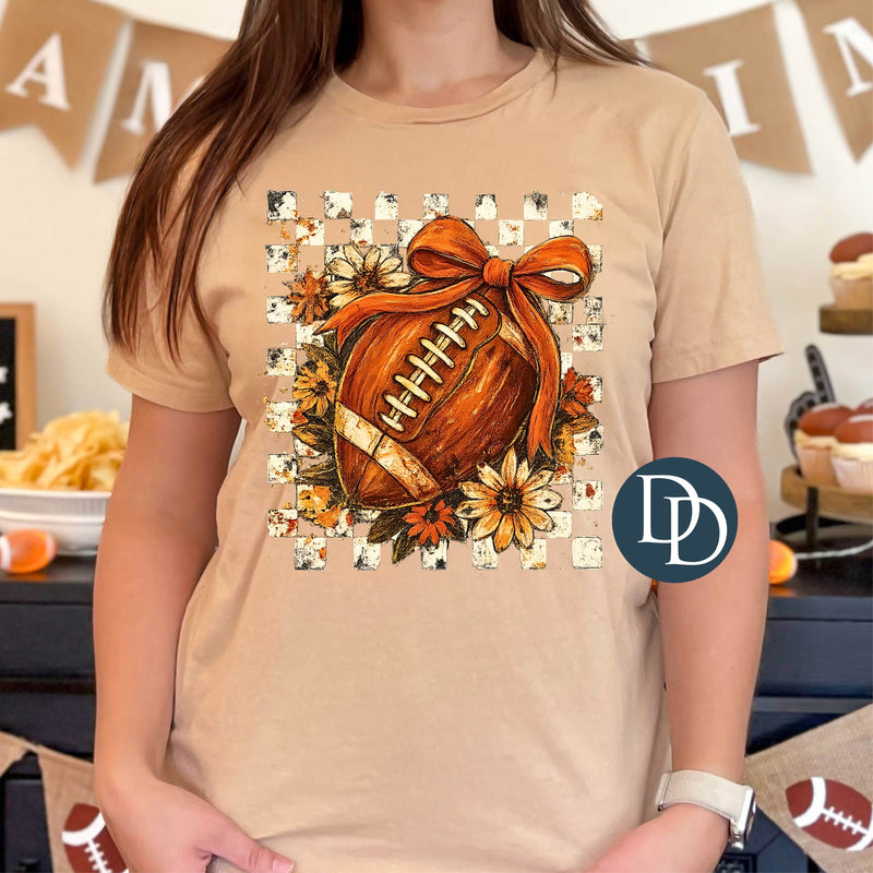 Vintage Checkered Football *DTF Transfer*