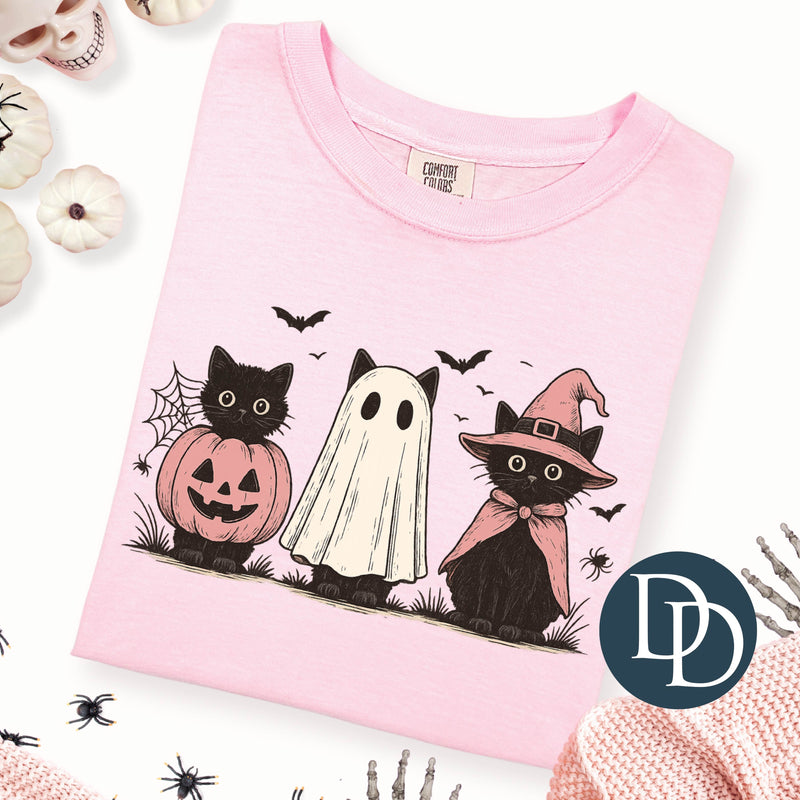 Vintage Halloween Costume Cat Trio *DTF Transfer*