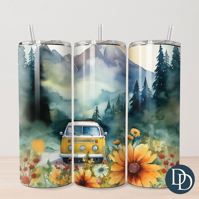 Vintage Travel Van Tumbler Print *Sublimation Print Transfer*