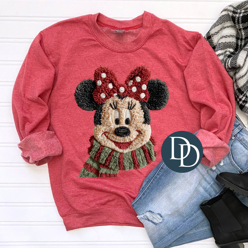 OVERSIZED Vintage Winter MinnE Faux Yarn *DTF Transfer*