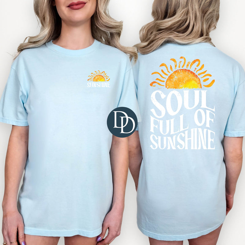OVERSIZED WHITE Soul Full of Sunshine Watercolor Sun *DTF Transfer*