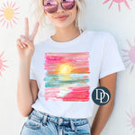 Watercolor Sunrise Beach Strokes *DTF Transfer*