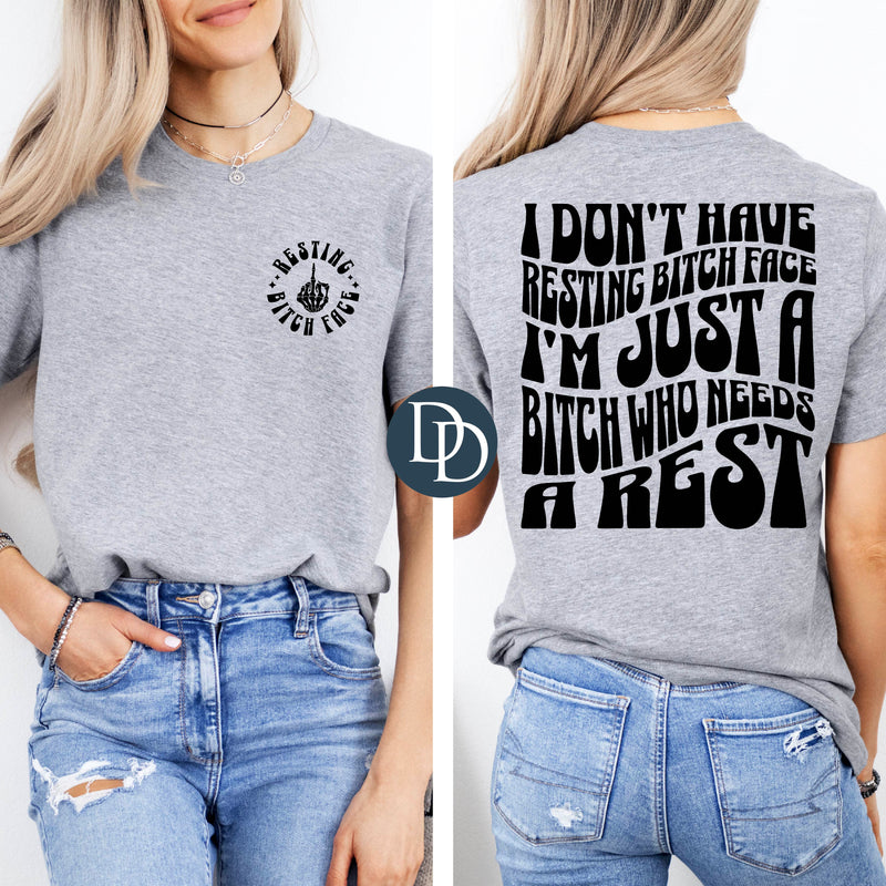 OVERSIZED Wavy Btch Face with Pocket Print *DTF Transfer*