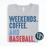 Weekends Coffee Baseball Line Word Art *DTF Transfer*