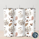 White Pumpkins Tumbler Print *Sublimation Print Transfer*