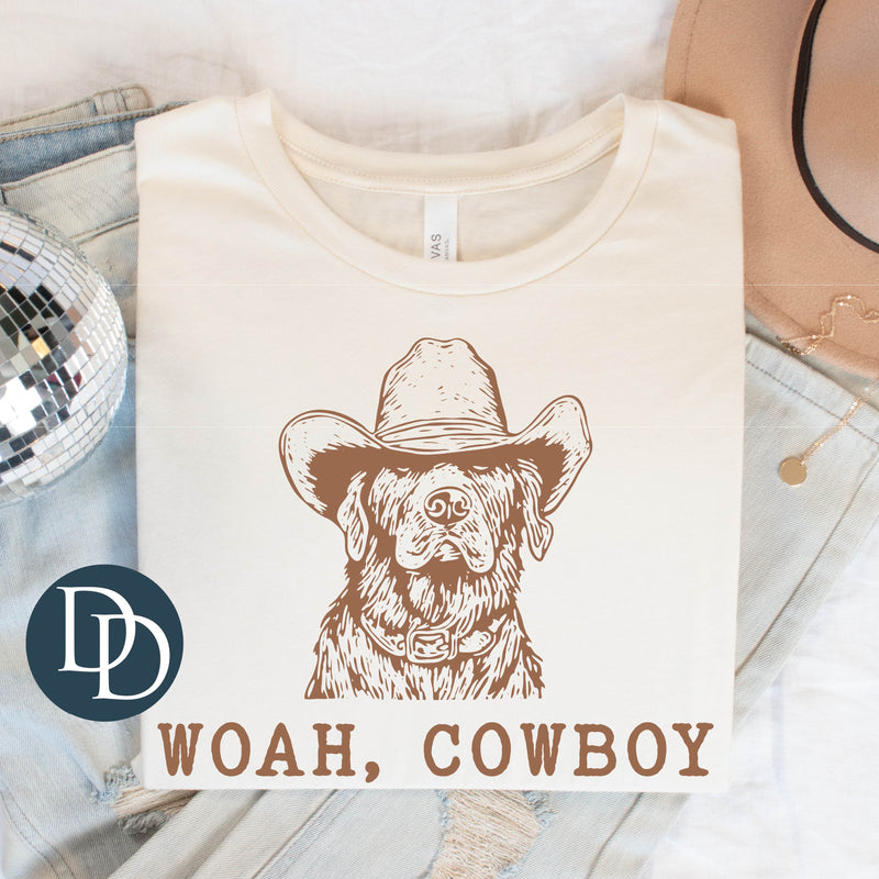 Woah Cowboy Dog Hat (Doe Brown Ink) *Screen Print Transfer*