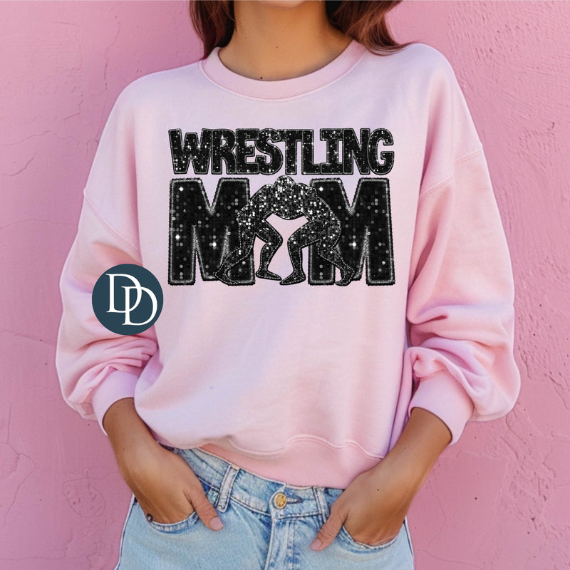 Wrestling Mom Faux Sequin Embroidery *DTF Transfer*