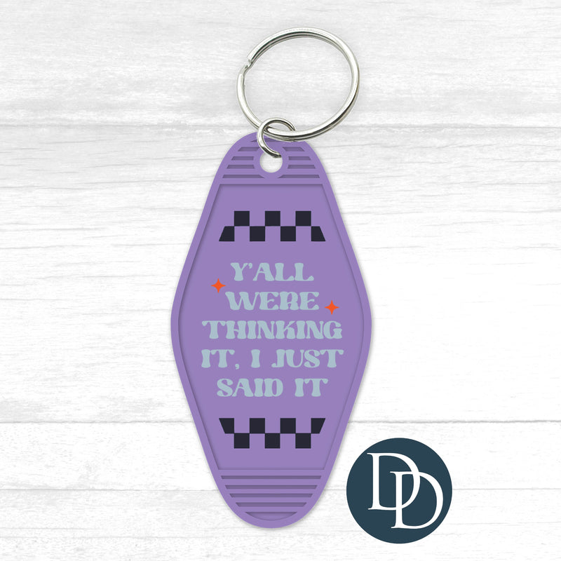 Y'all Were Thinking It Motel Keychain UV DTF Decal