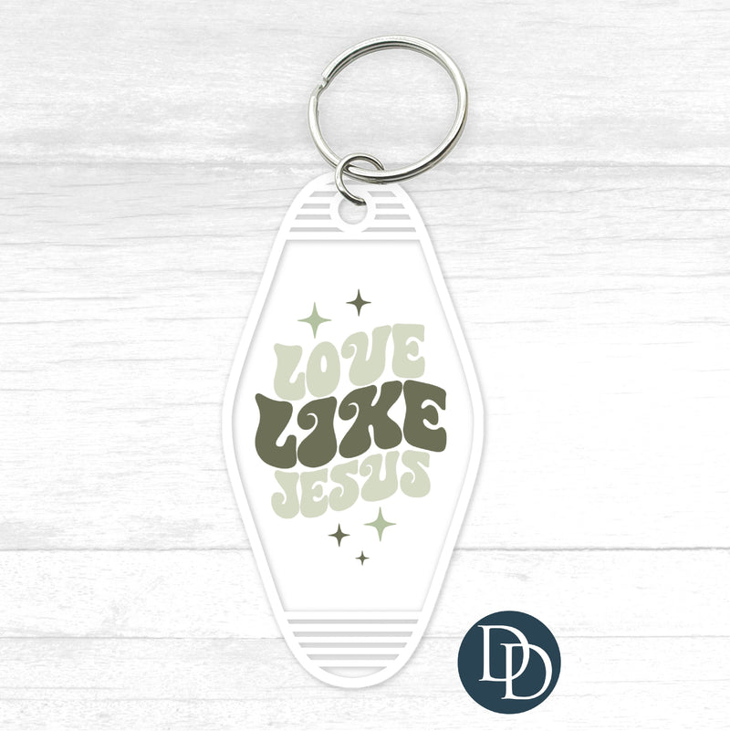 Love Like Jesus Motel Keychain UV DTF Decal