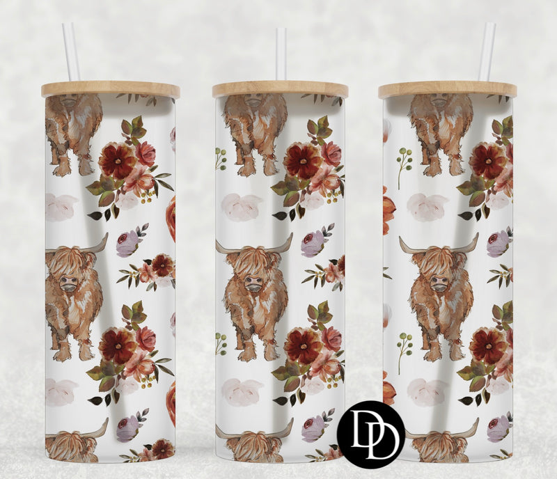 Floral Highland Cows *Sublimation Print Transfer*